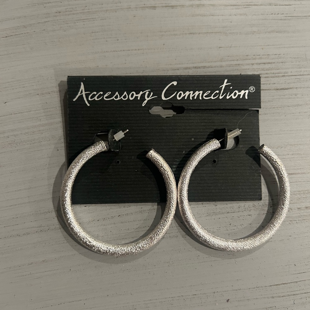 New Boutique Silver Hoop Earrings